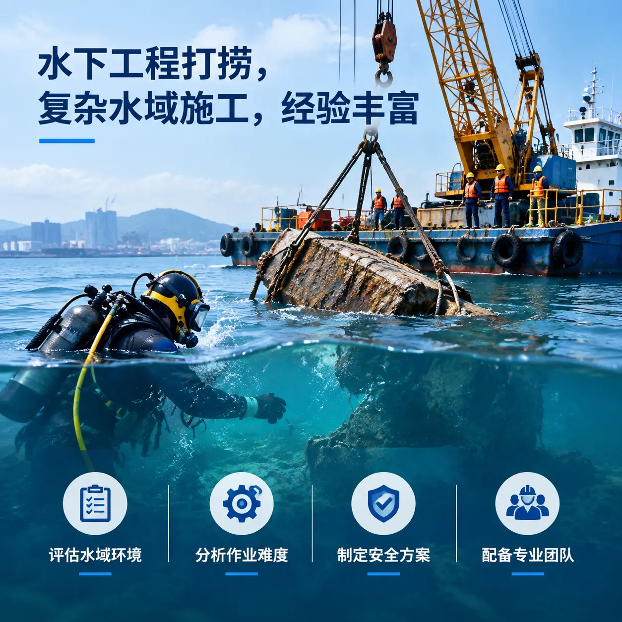 水下工程打捞，复杂水域施工，经验丰富合肥